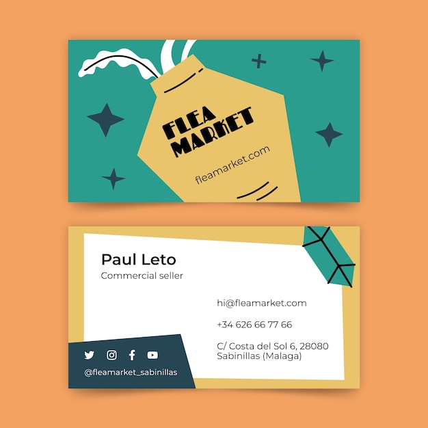 Flat design business card template