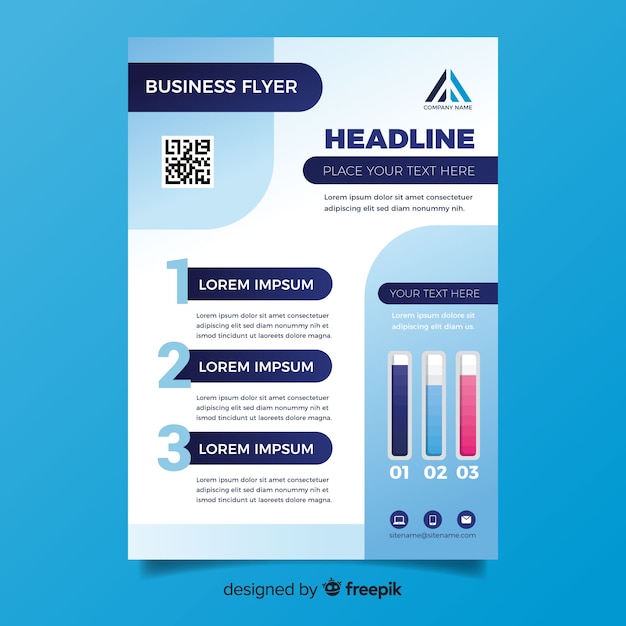 Flat design business flyer template