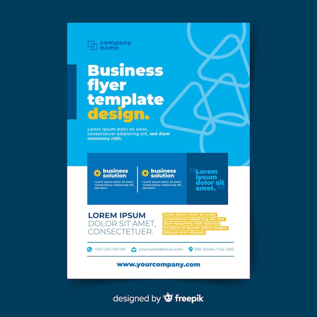 Vettore gratuito modello di volantino business design piatto