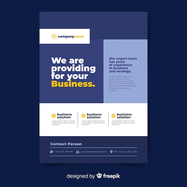 Flat design business flyer template