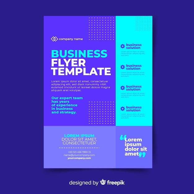 Flat design business flyer template