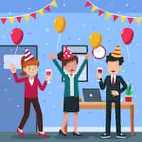 Free vector flat design business party illustration
