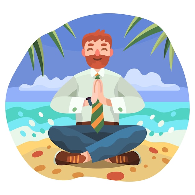 Free vector flat design business person meditating