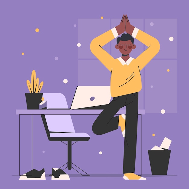 Free vector flat design business person meditating