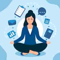 Free vector flat design business person meditating