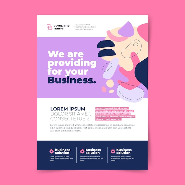 Flat design business poster template