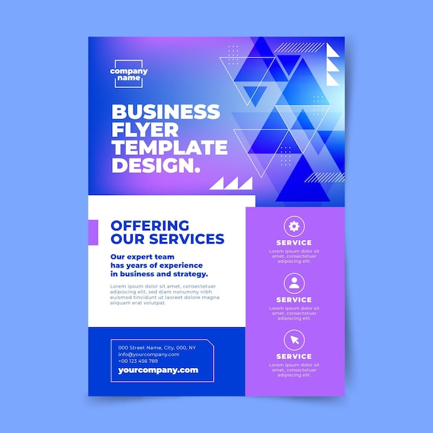 Flat design business poster template