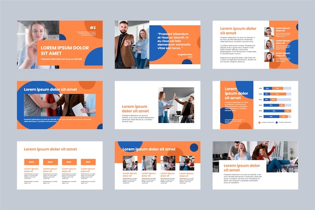 Free vector flat design business presentation template