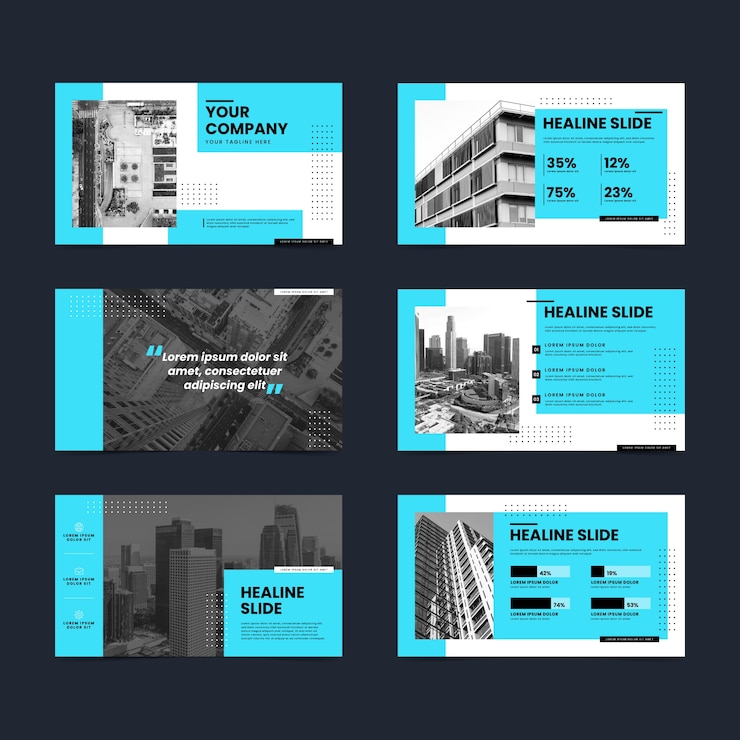 Free Vector flat design business presentation templates