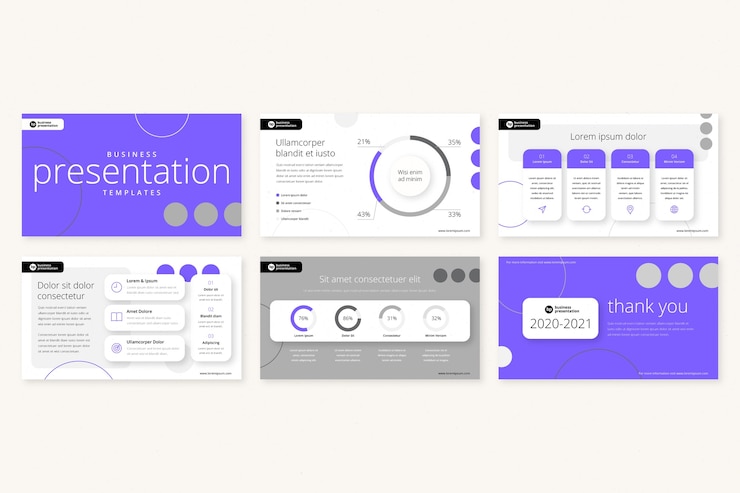 Free Vector flat design business presentation templates