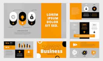 Free vector flat design business presentation templates