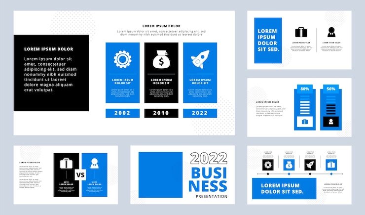Free Vector flat design business presentation templates