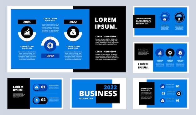 Free vector flat design business presentation templates