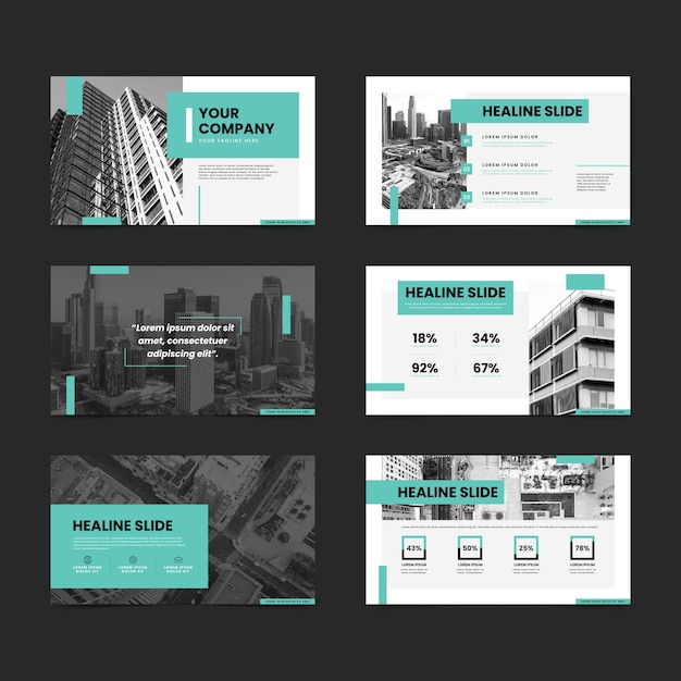 project presentation template free Free vector flat design business presentation templates