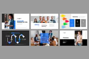 Free vector flat design business presentation templates