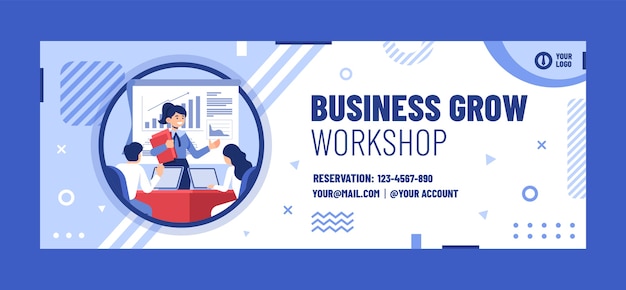 Free vector flat design business workshop facebook cover