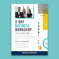 Free vector flat design business workshop geometric poster