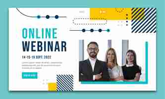 Free vector flat design business workshop geometric webinar