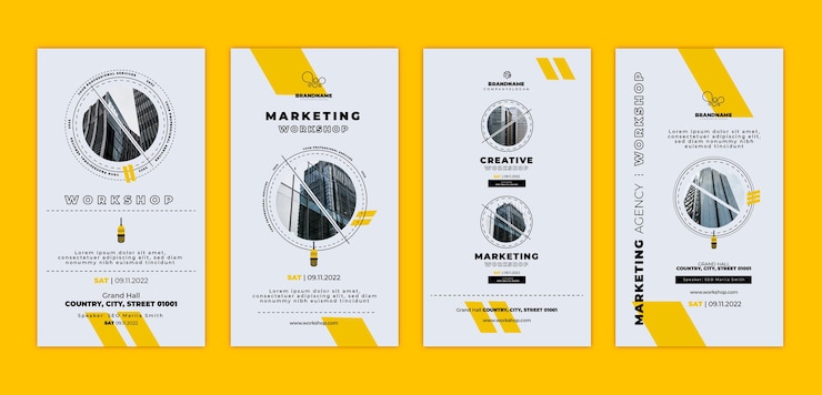 Free Vector flat design business workshop instagram stories