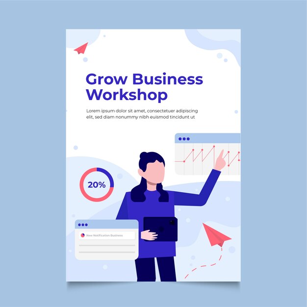 평면 디자인 비즈니스 워크샵 템플릿 디자인