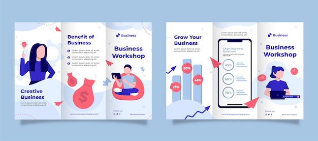 Flat design business workshop template design