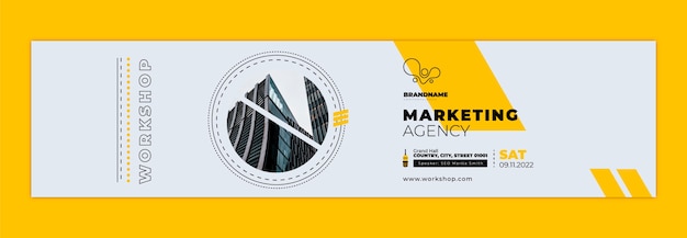 flat design business workshop twitch banner
