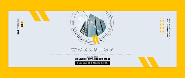 flat design business workshop twitter header