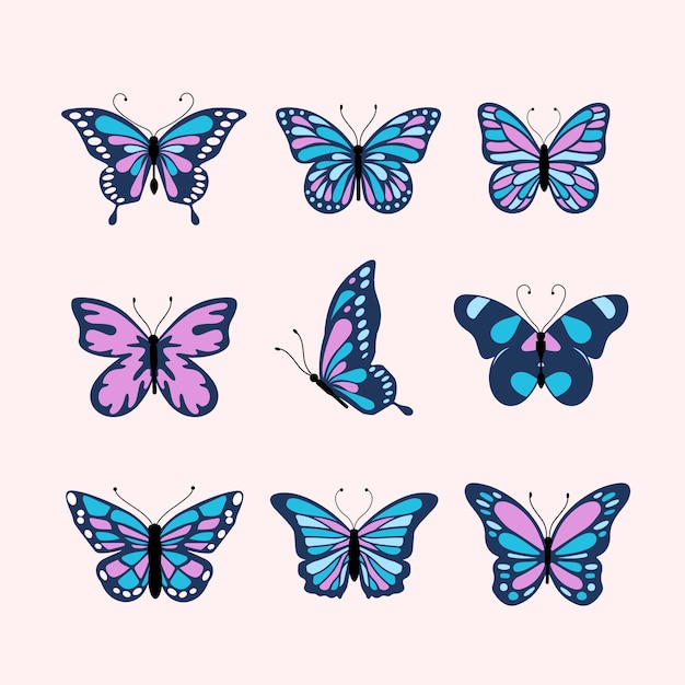 Free vector flat  design butterfly  element