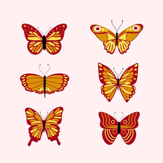 Free vector flat  design butterfly  element