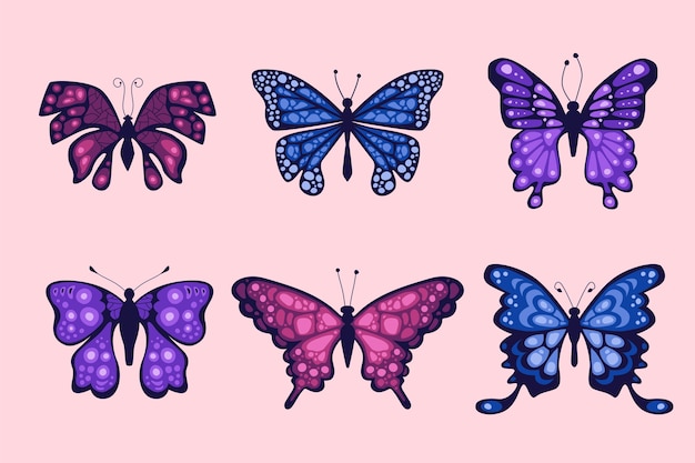 Flat design butterfly illustration