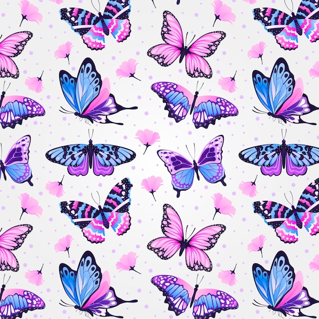 Free vector flat design butterfly pattern