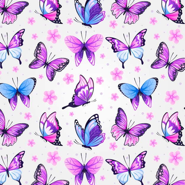 Flat design butterfly pattern