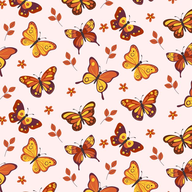 Flat design butterfly pattern
