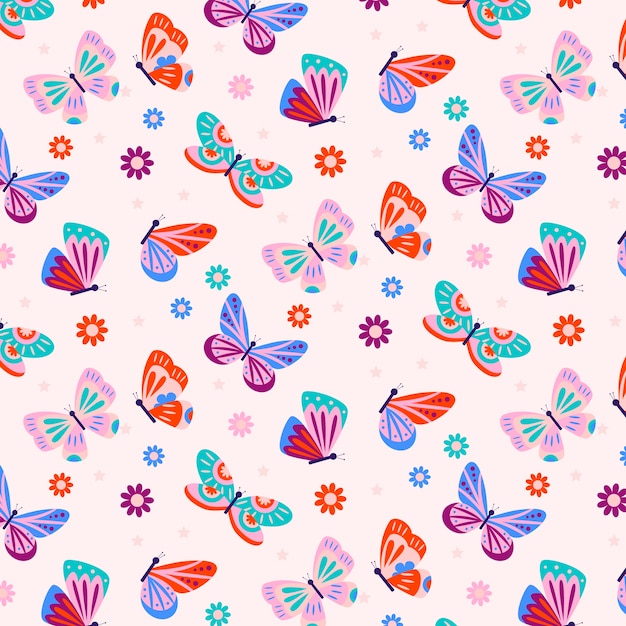 Free Vector flat design butterfly pattern