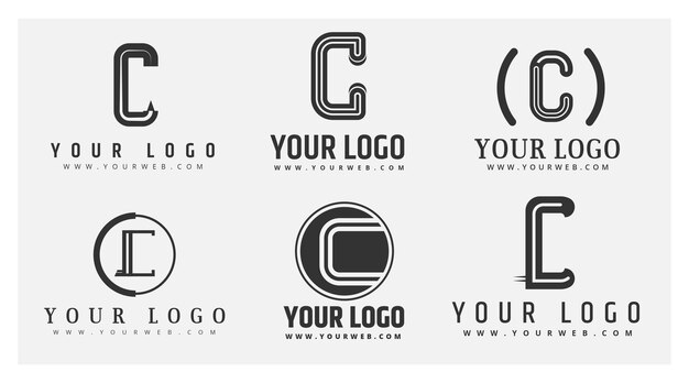 Flat design c logo collection