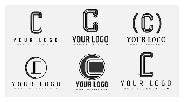 Flat design c logo collection