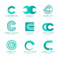 Free vector flat design c logo collection