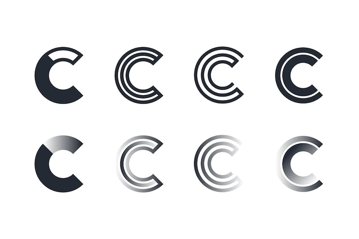 Free Vector flat design c logo template collection