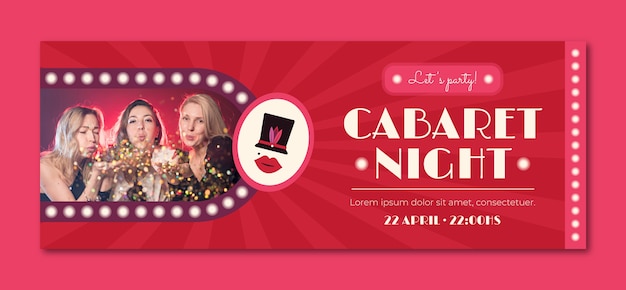 Copertina facebook cabaret design piatto con luci