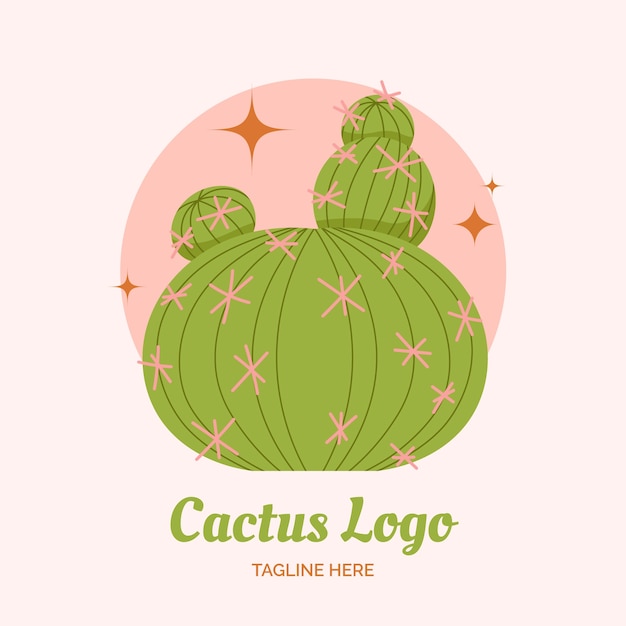 Flat design cactus logo design