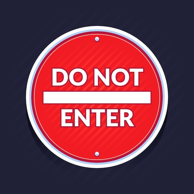 Flat design cafe do not enter sign