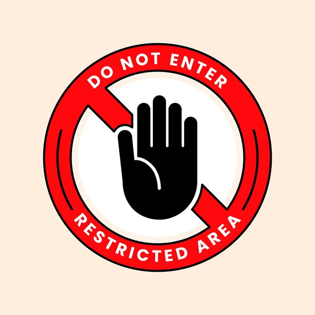 flat design cafe do not enter sign