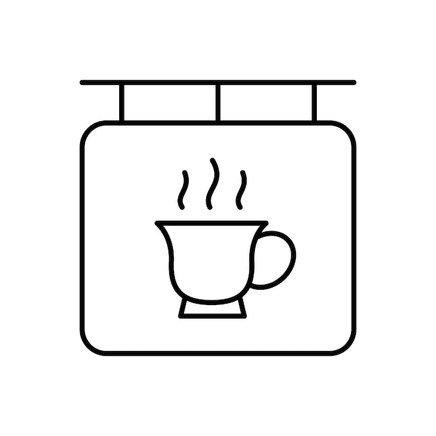 Плоский дизайн вывески кафе