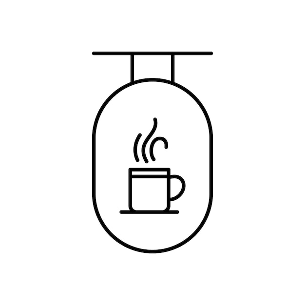 Плоский дизайн вывески кафе