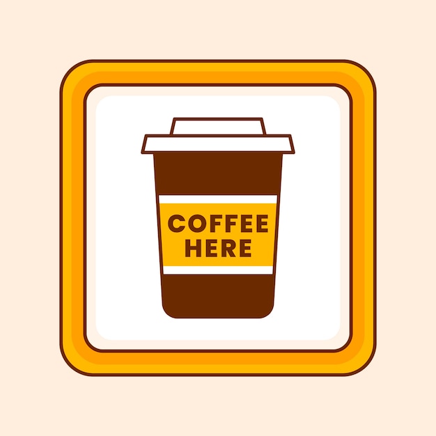 Free vector flat design cafe signage illustration