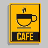 Free vector flat design cafe signage template