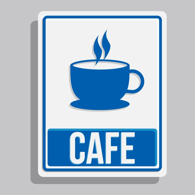 Flat design cafe signage template