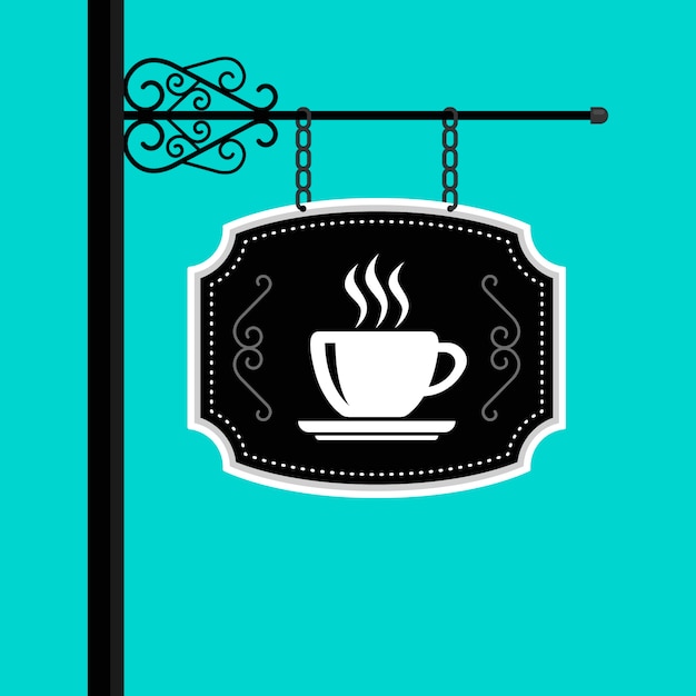 Free vector flat design cafe signage