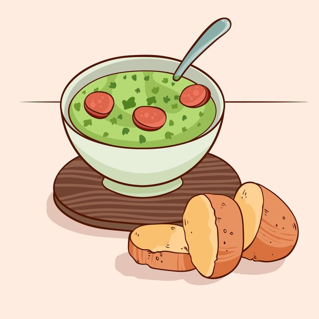 Flat design caldo verde illustration