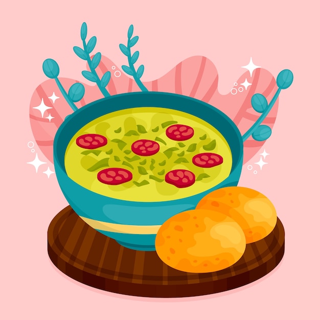 Free vector flat design caldo verde illustration